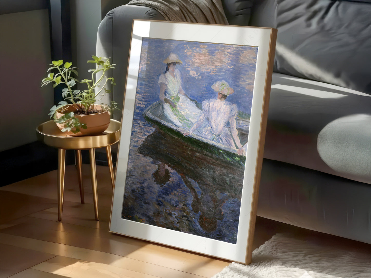 Claude Monet Print, On the boat