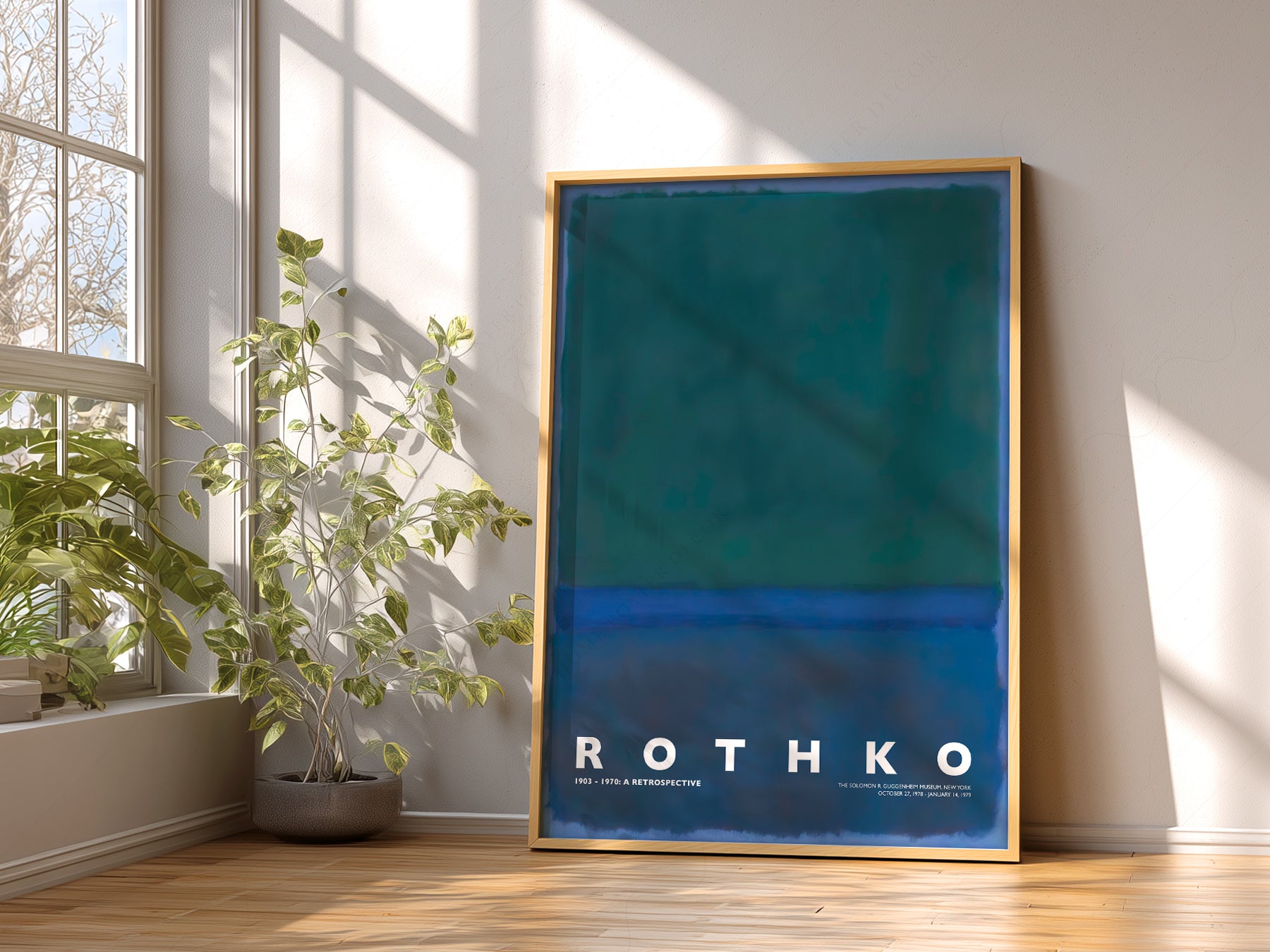 Gallery wall featuring Mark Rothko Untitled Green Blue fine art print
