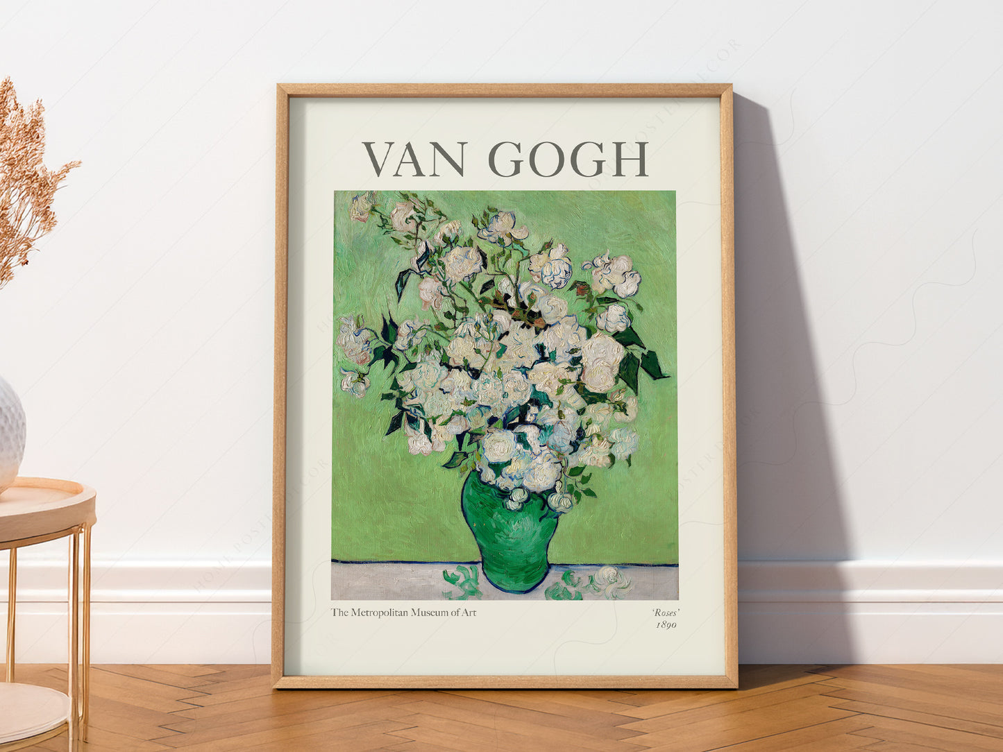 Van Gogh Poster, Roses in a Green Vase