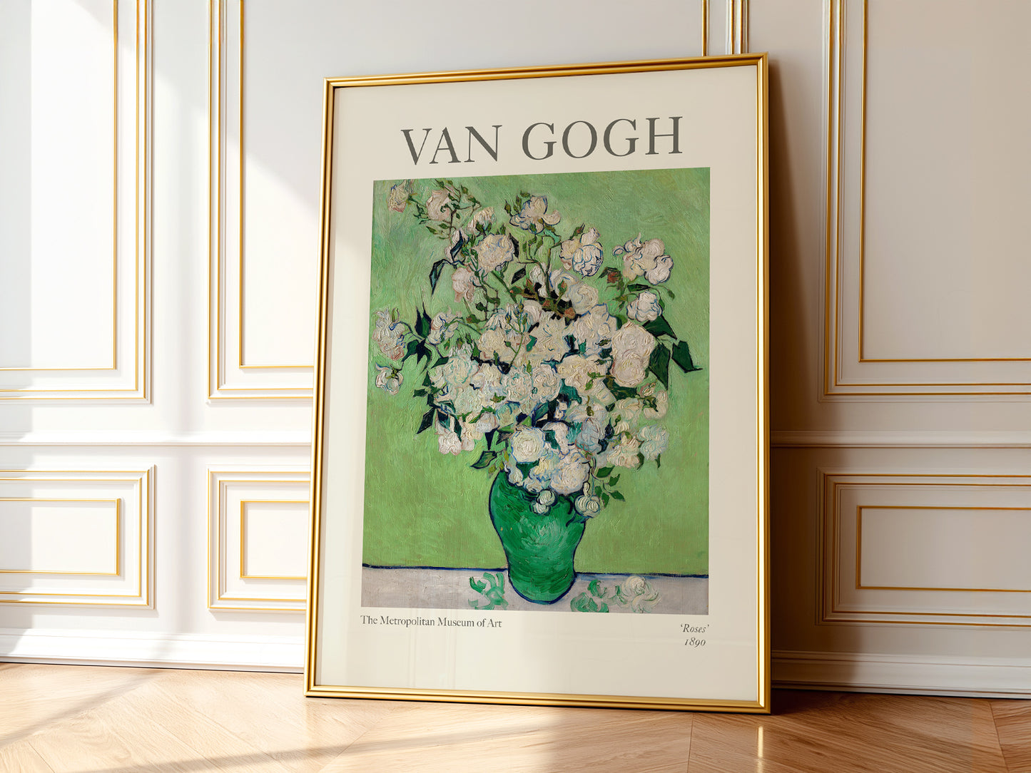 Van Gogh Poster, Roses in a Green Vase