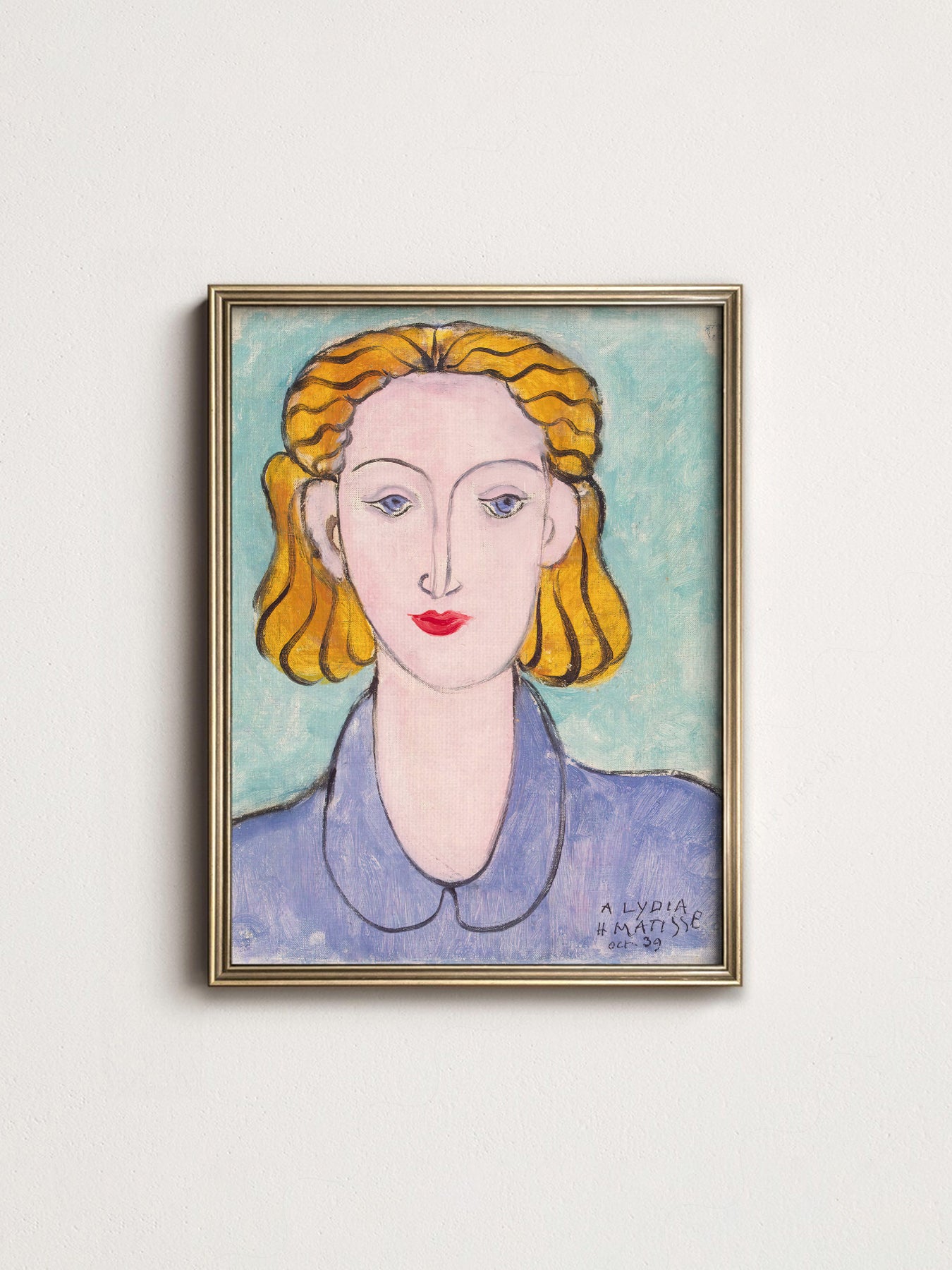 Henri Matisse Young Woman in a Blue Blouse Art Print – Modern Portrait Poster