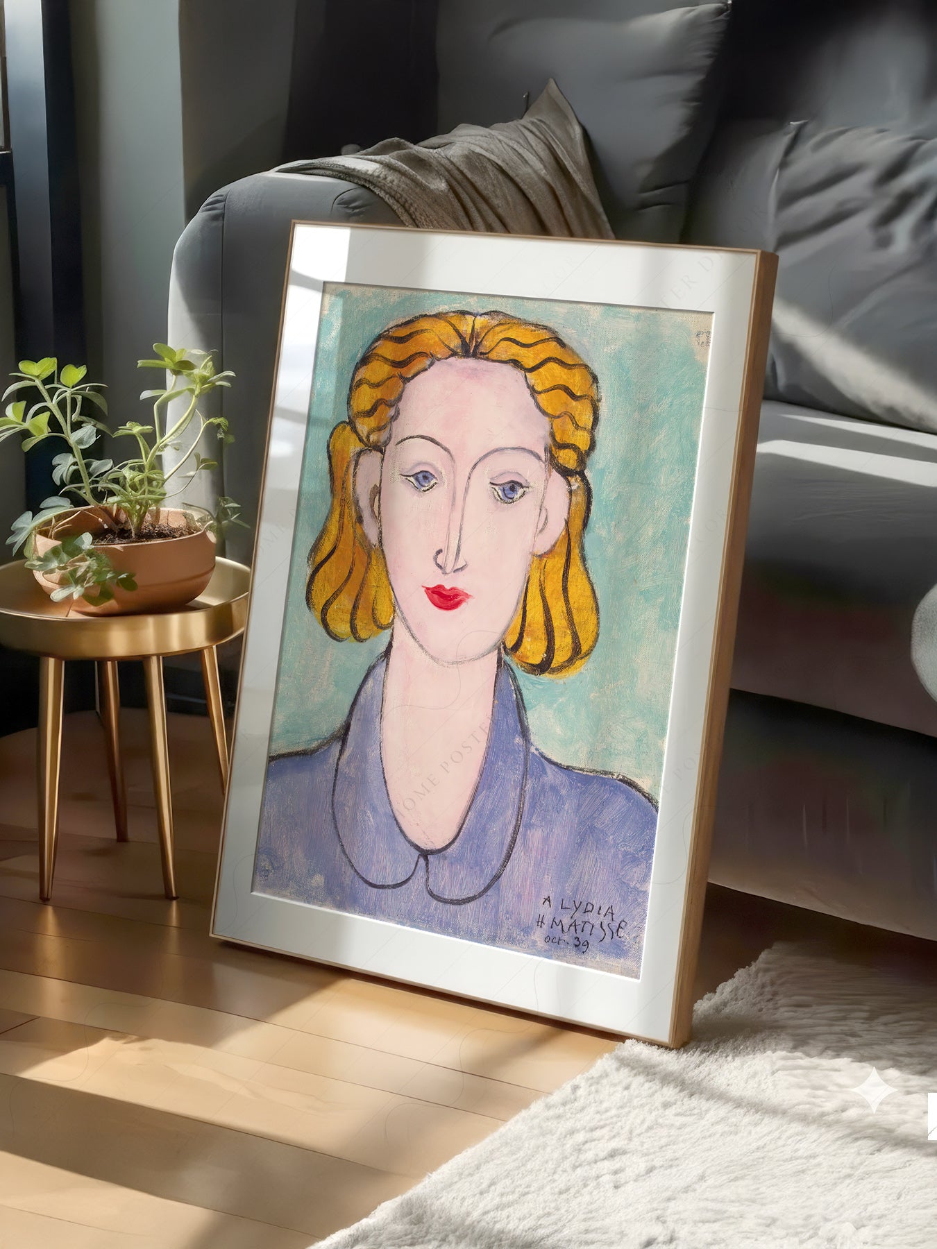 Henri Matisse Young Woman in a Blue Blouse Art Print – Modern Portrait Poster
