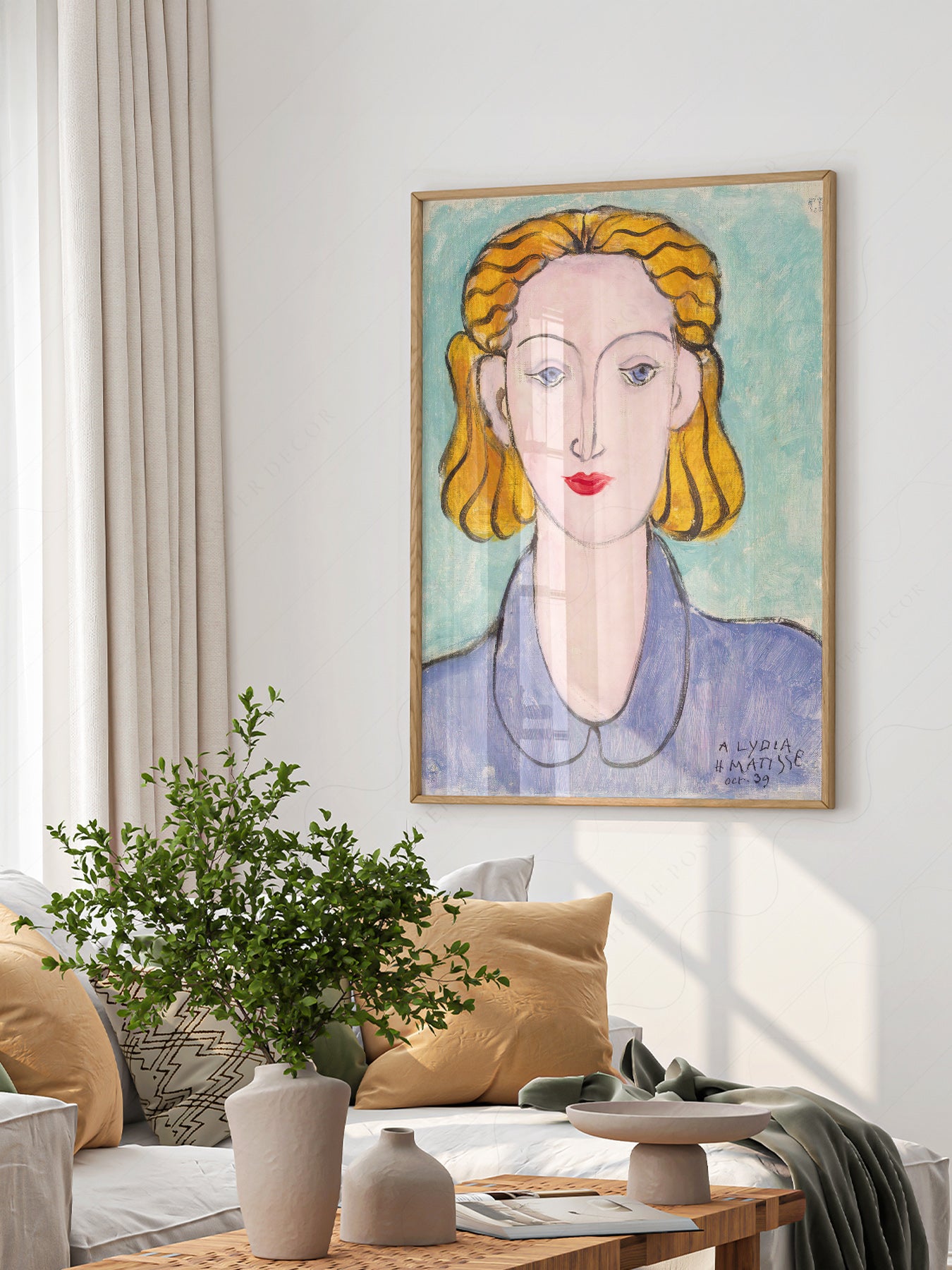 Henri Matisse Young Woman in a Blue Blouse Art Print – Modern Portrait Poster