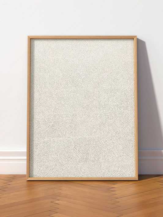 Yayoi Kusama Infinity Net wall art print displayed in a bright modern living room