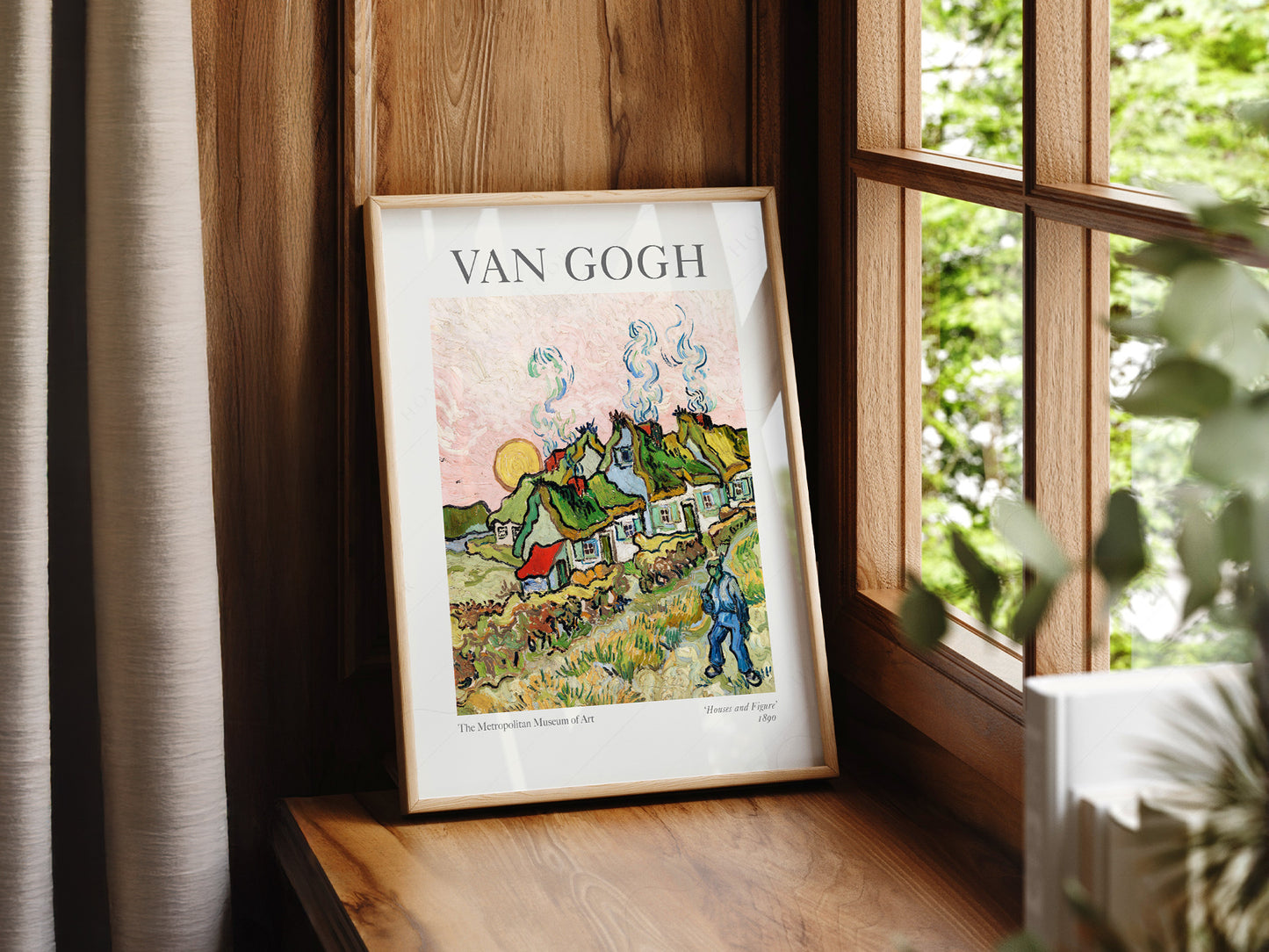 Gallery wall featuring Vincent Van Gogh Houses and Figure fine art print