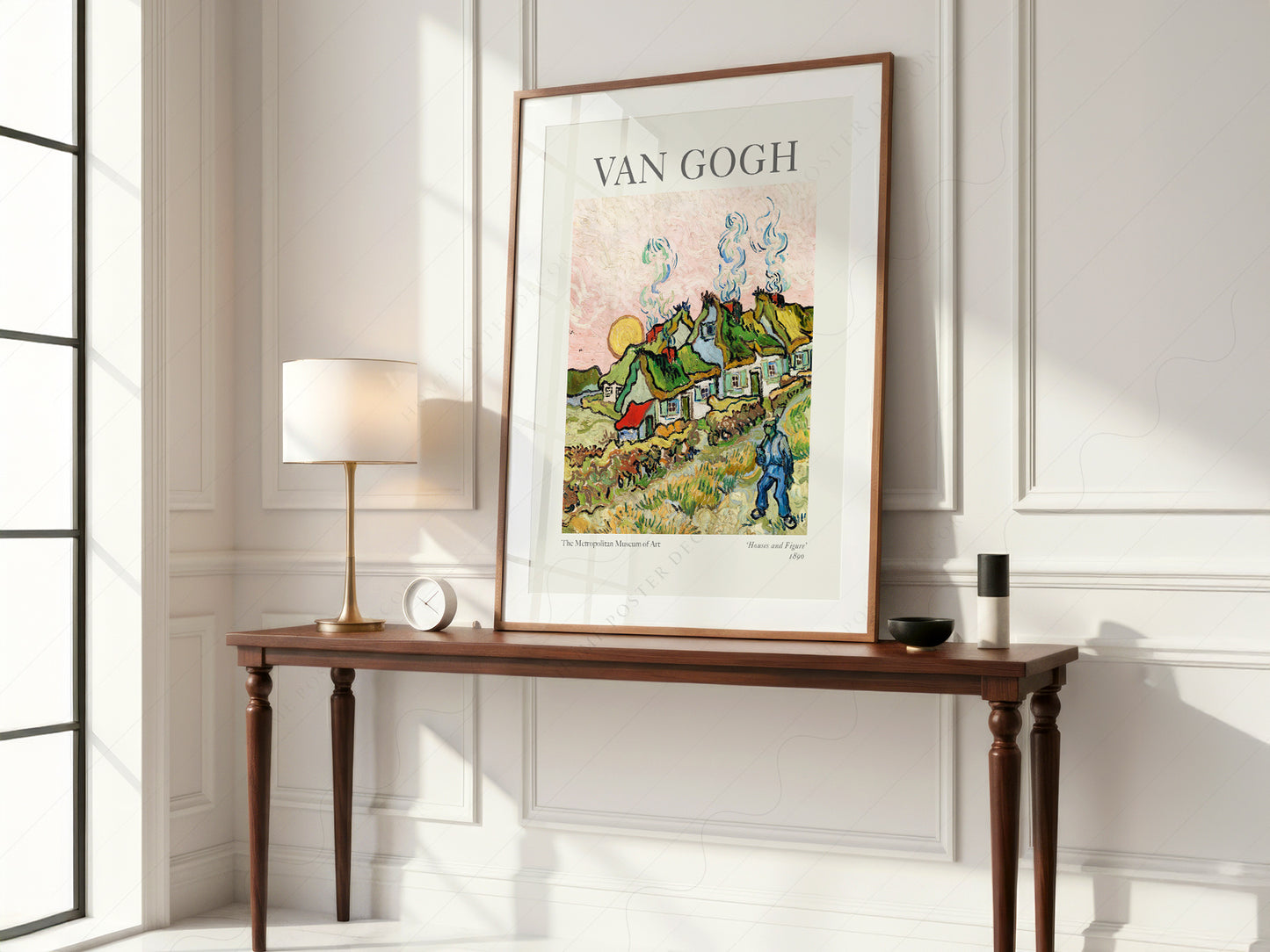 Vincent Van Gogh art print styled in a Scandinavian bedroom