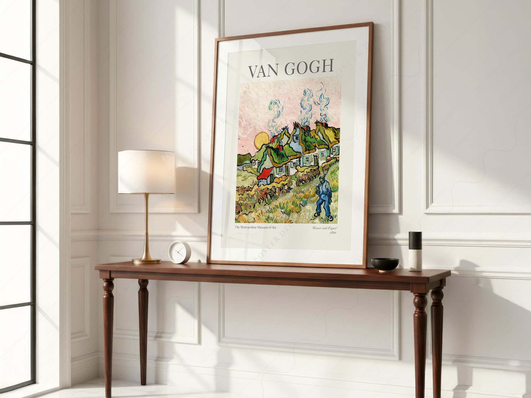 Vincent Van Gogh art print styled in a Scandinavian bedroom