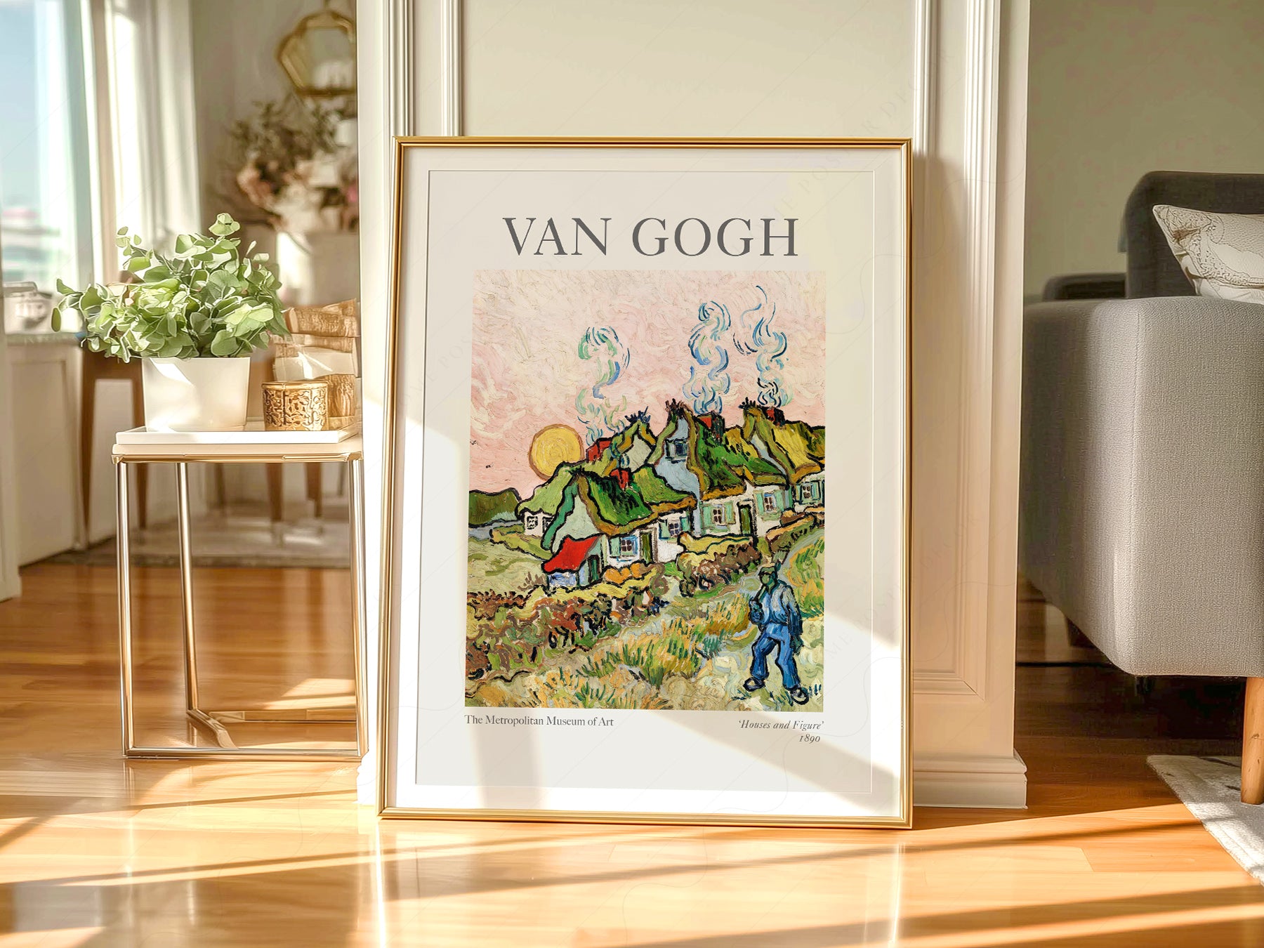 Vincent Van Gogh wall art in a cozy home study or reading room