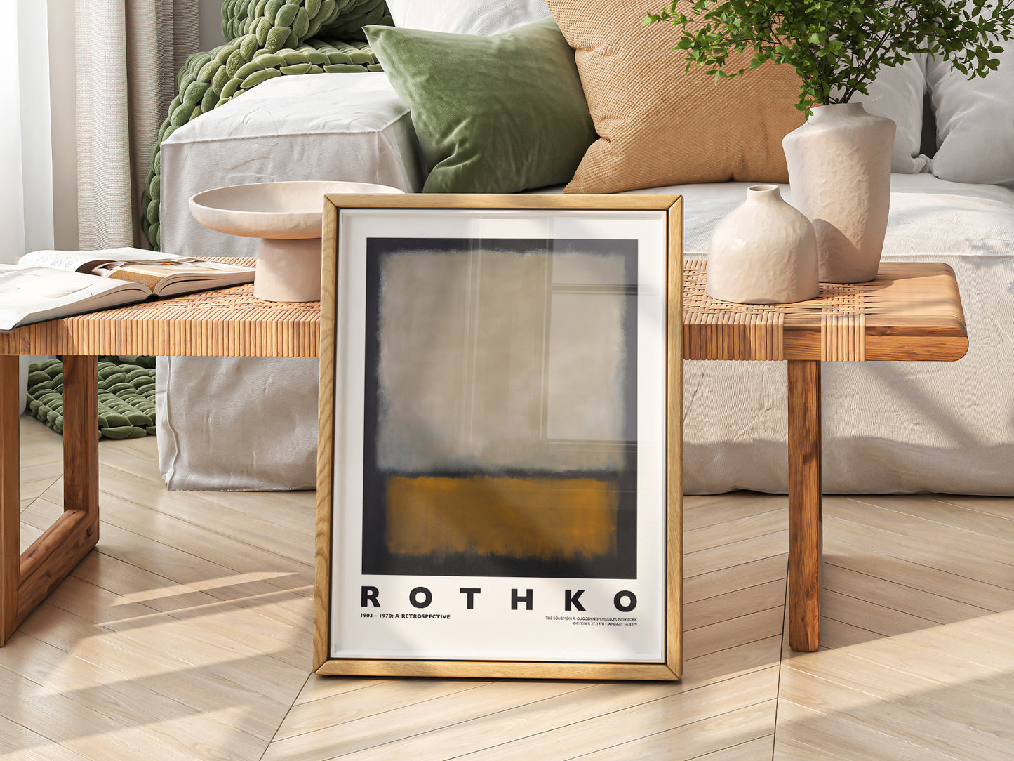 Multiple size options for Mark Rothko Untitled Abstract wall art print display