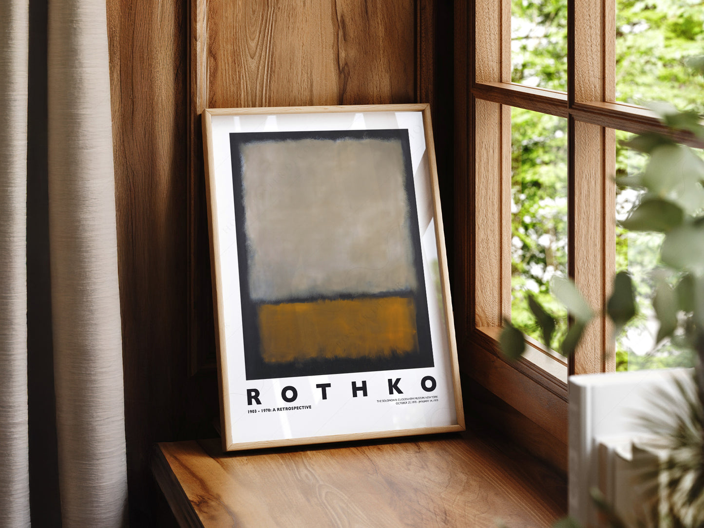 Mark Rothko art print styled in a Scandinavian bedroom