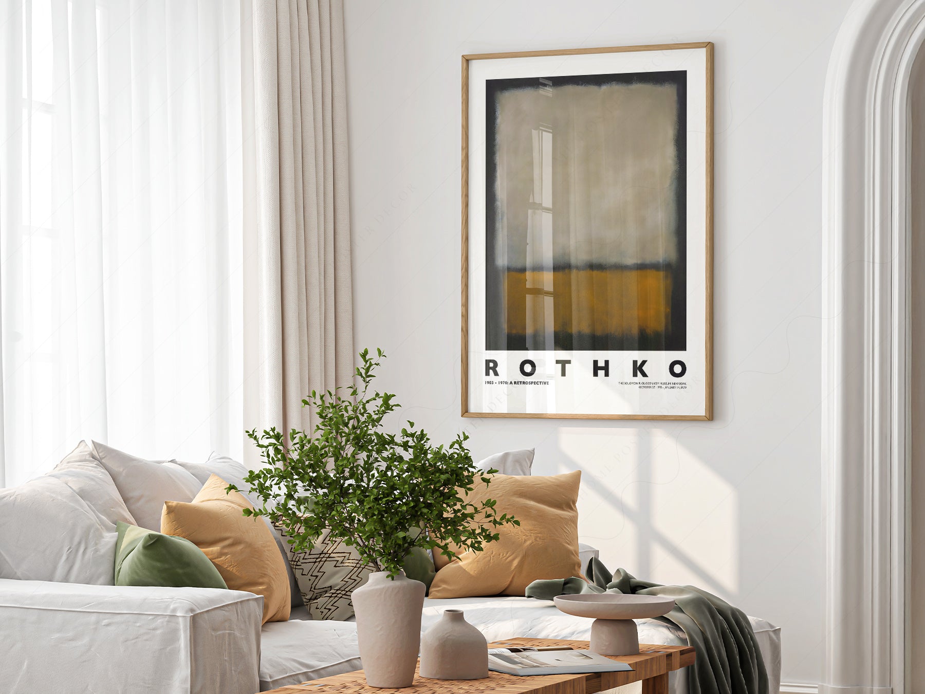 Gallery wall featuring Mark Rothko Untitled Abstract fine art print