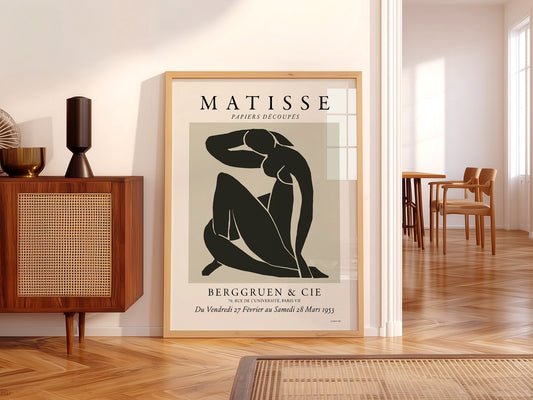 Henri Matisse Poster, Nu bleu in black and beige color