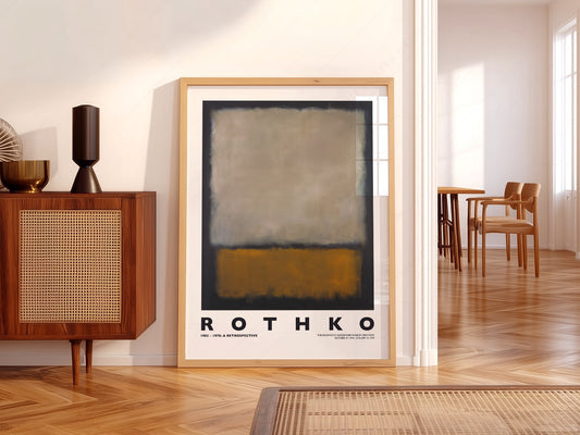Mark Rothko Untitled Abstract wall art print displayed in a bright modern living room