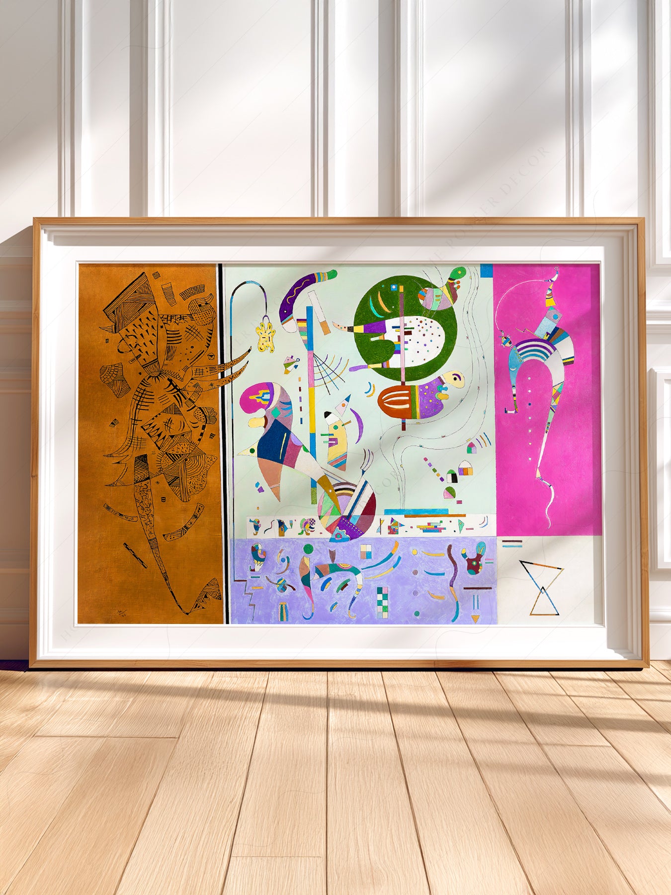 Wassily Kandinsky wall art in a cozy home study or reading room