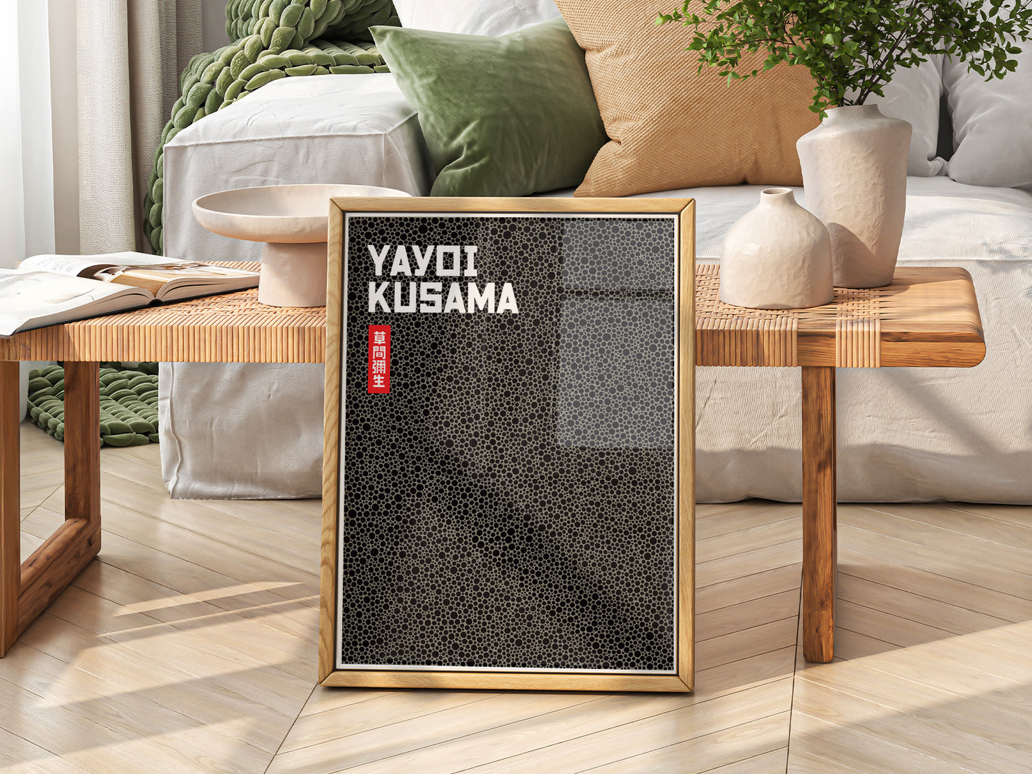 Yayoi Kusama Print, Contemporary Wall Decor, Black Dots