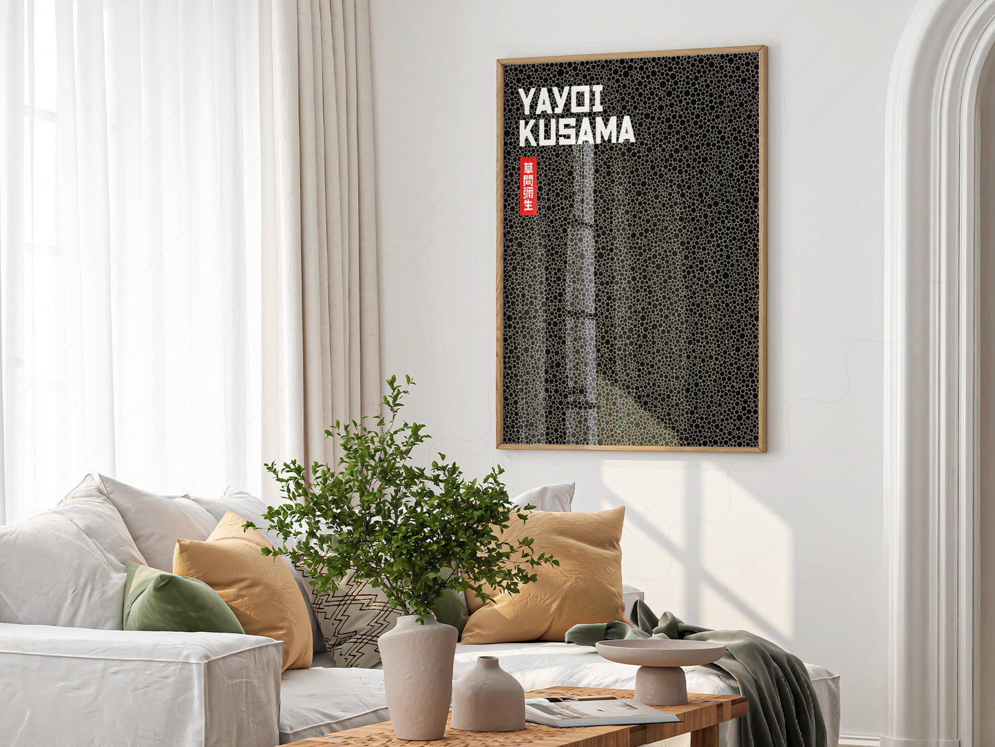 Yayoi Kusama Print, Contemporary Wall Decor, Black Dots