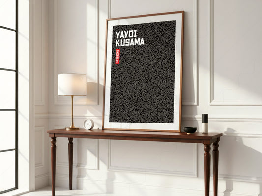 Yayoi Kusama Print, Contemporary Wall Decor, Black Dots