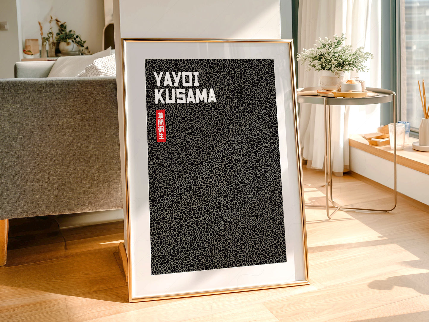 Yayoi Kusama Print, Contemporary Wall Decor, Black Dots