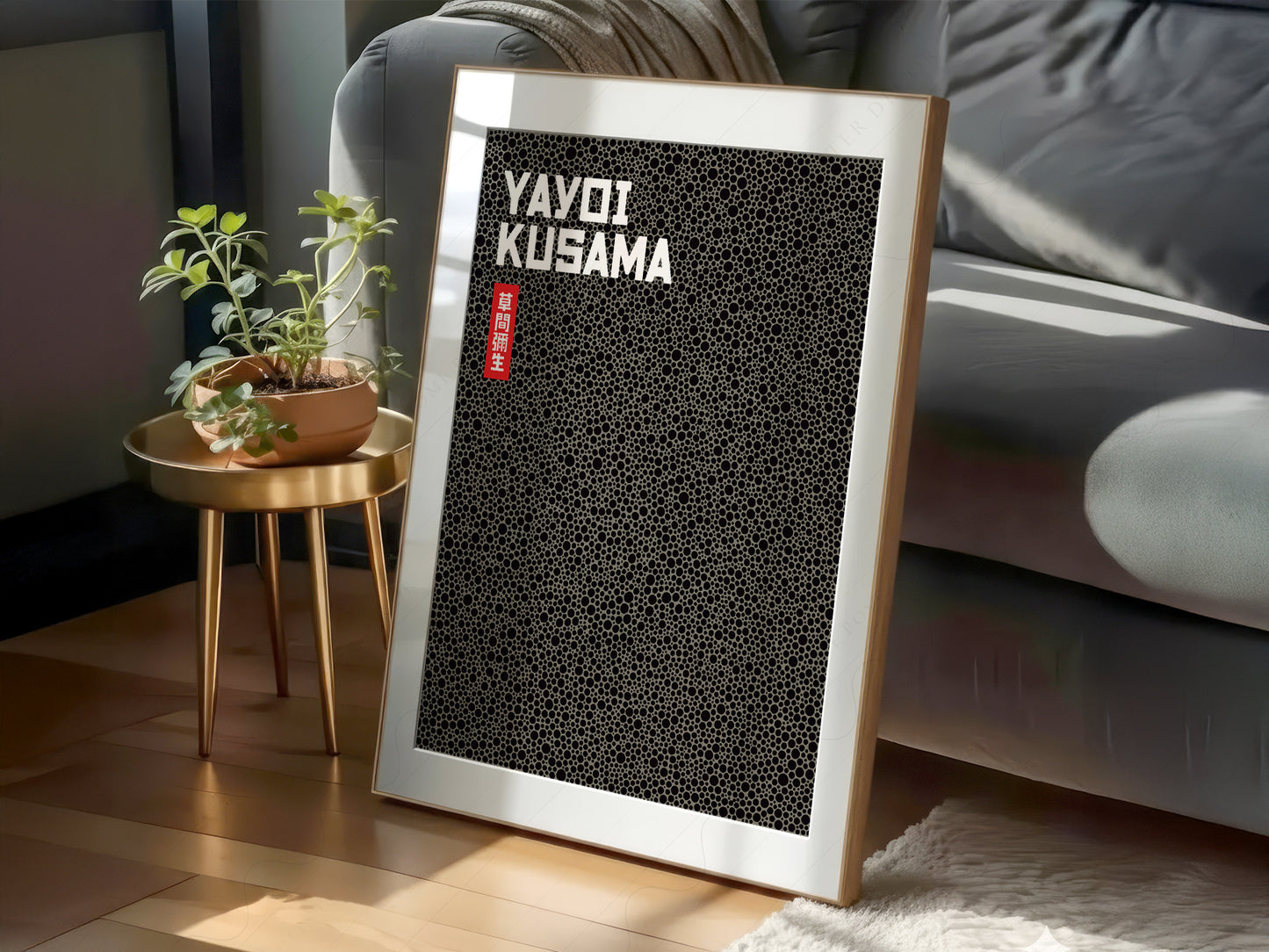 Yayoi Kusama Print, Contemporary Wall Decor, Black Dots