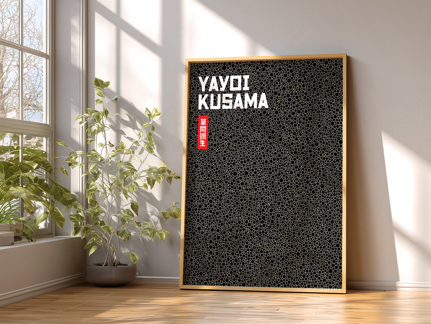 Yayoi Kusama Print, Contemporary Wall Decor, Black Dots