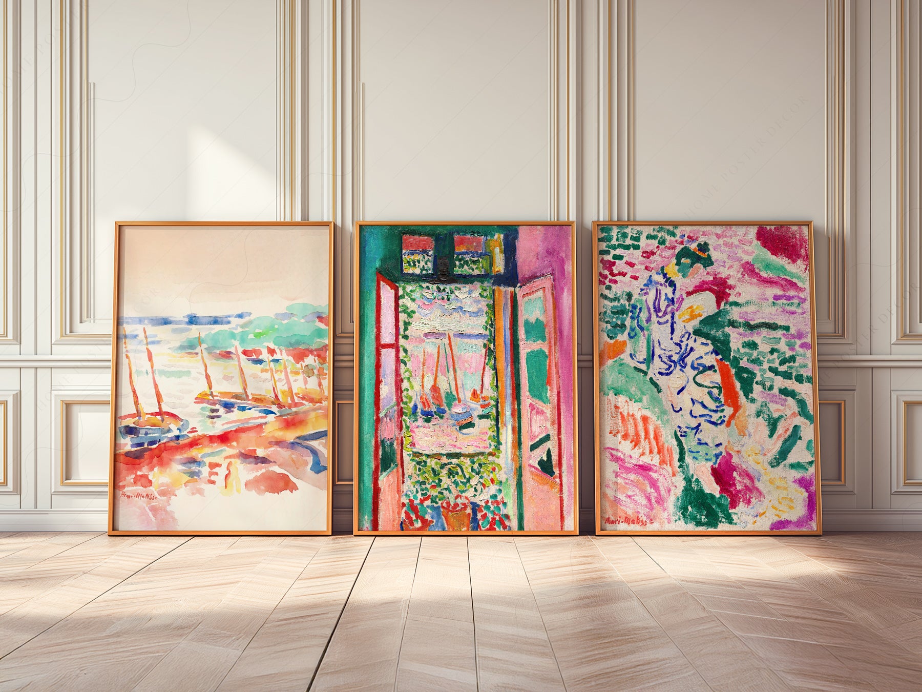 Henri Matisse Gallery Wall Set of 3 print on 100% Cotton Matte Paper – texture detail