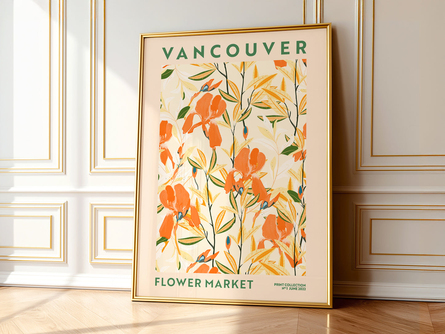 Flower Market Vancouver, Famous City Poster, Travel Gift Idea, Floral Wall Art