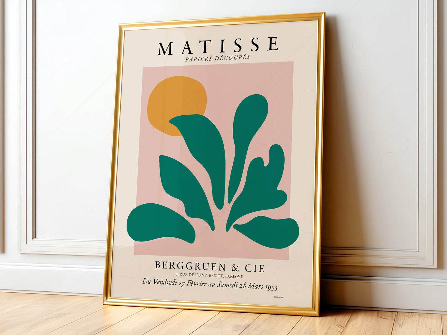 Matisse Exhibition Poster, Papel Decoupes, Green Plant Art Print, Mid Century Modern Gallery Wall Art, Botanical Art, Abstract Shapes