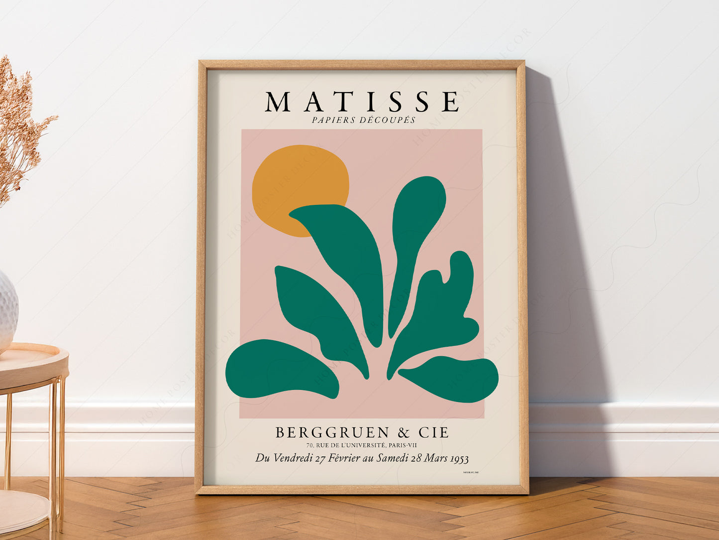 Matisse Exhibition Poster, Papel Decoupes, Green Plant Art Print, Mid Century Modern Gallery Wall Art, Botanical Art, Abstract Shapes