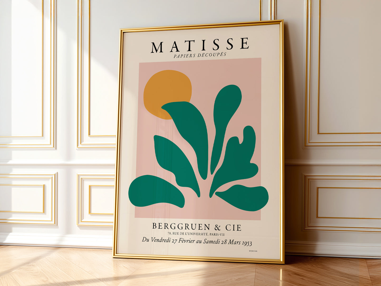 Matisse Exhibition Poster, Papel Decoupes, Green Plant Art Print, Mid Century Modern Gallery Wall Art, Botanical Art, Abstract Shapes