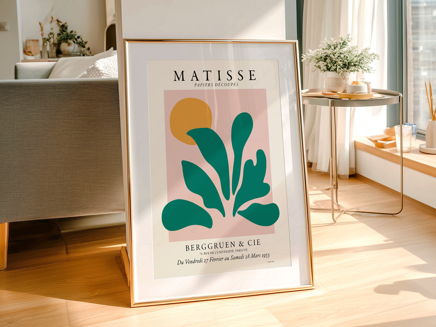 Matisse Exhibition Poster, Papel Decoupes, Green Plant Art Print, Mid Century Modern Gallery Wall Art, Botanical Art, Abstract Shapes