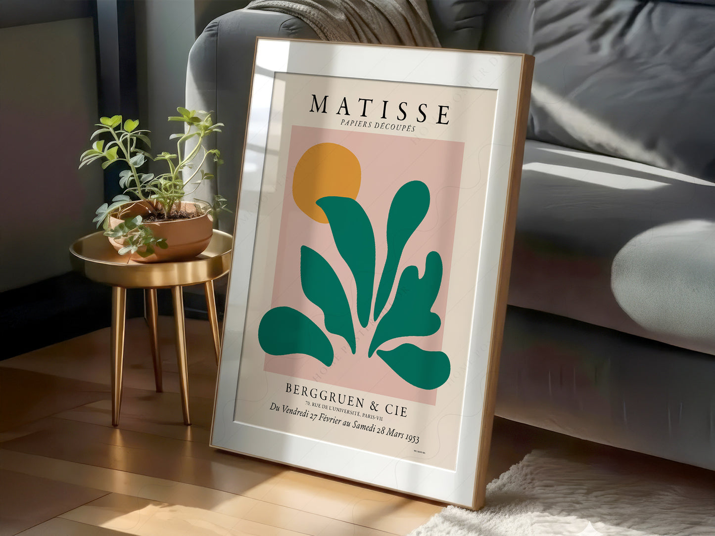 Matisse Exhibition Poster, Papel Decoupes, Green Plant Art Print, Mid Century Modern Gallery Wall Art, Botanical Art, Abstract Shapes