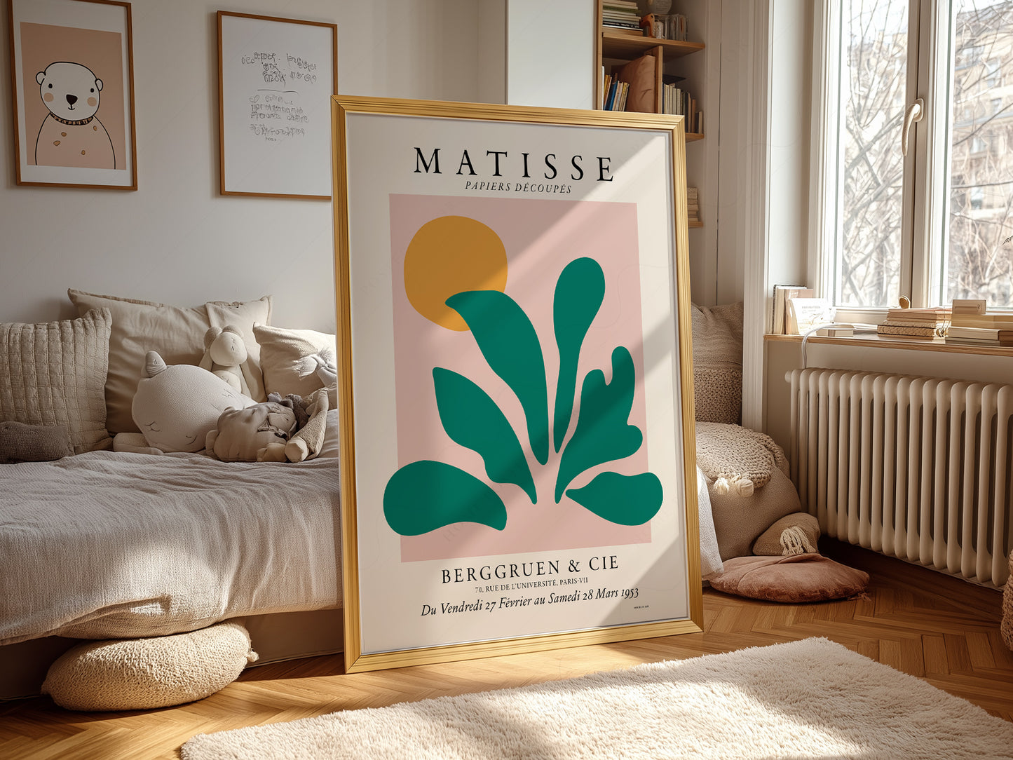 Matisse Exhibition Poster, Papel Decoupes, Green Plant Art Print, Mid Century Modern Gallery Wall Art, Botanical Art, Abstract Shapes