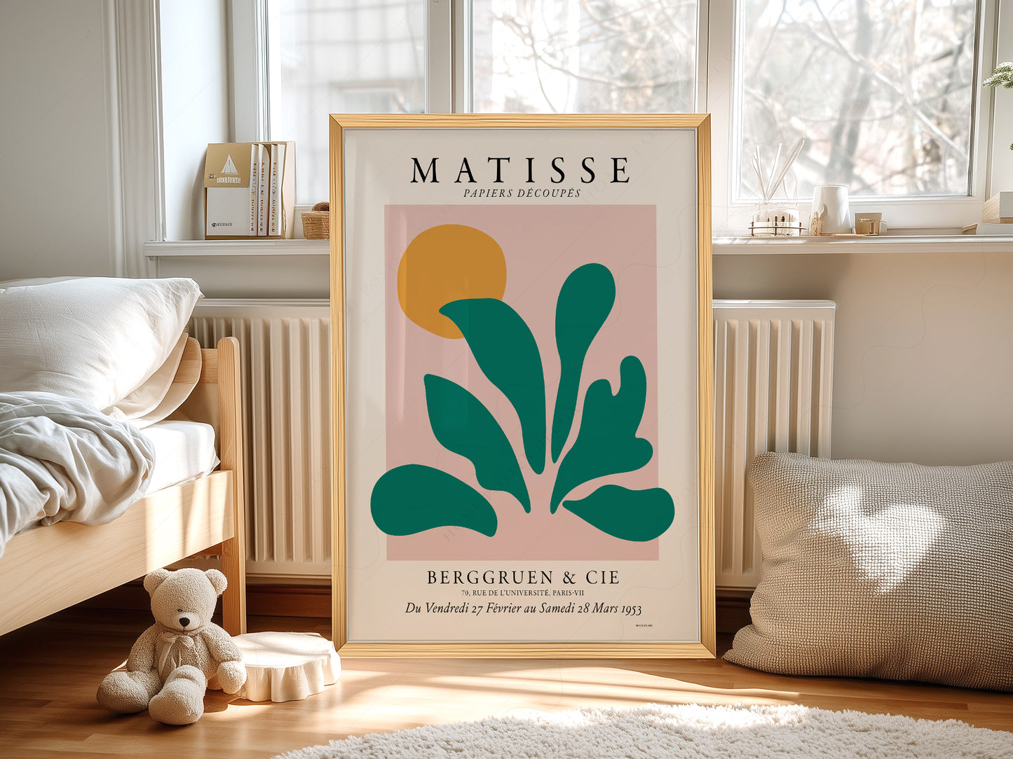 Matisse Exhibition Poster, Papel Decoupes, Green Plant Art Print, Mid Century Modern Gallery Wall Art, Botanical Art, Abstract Shapes