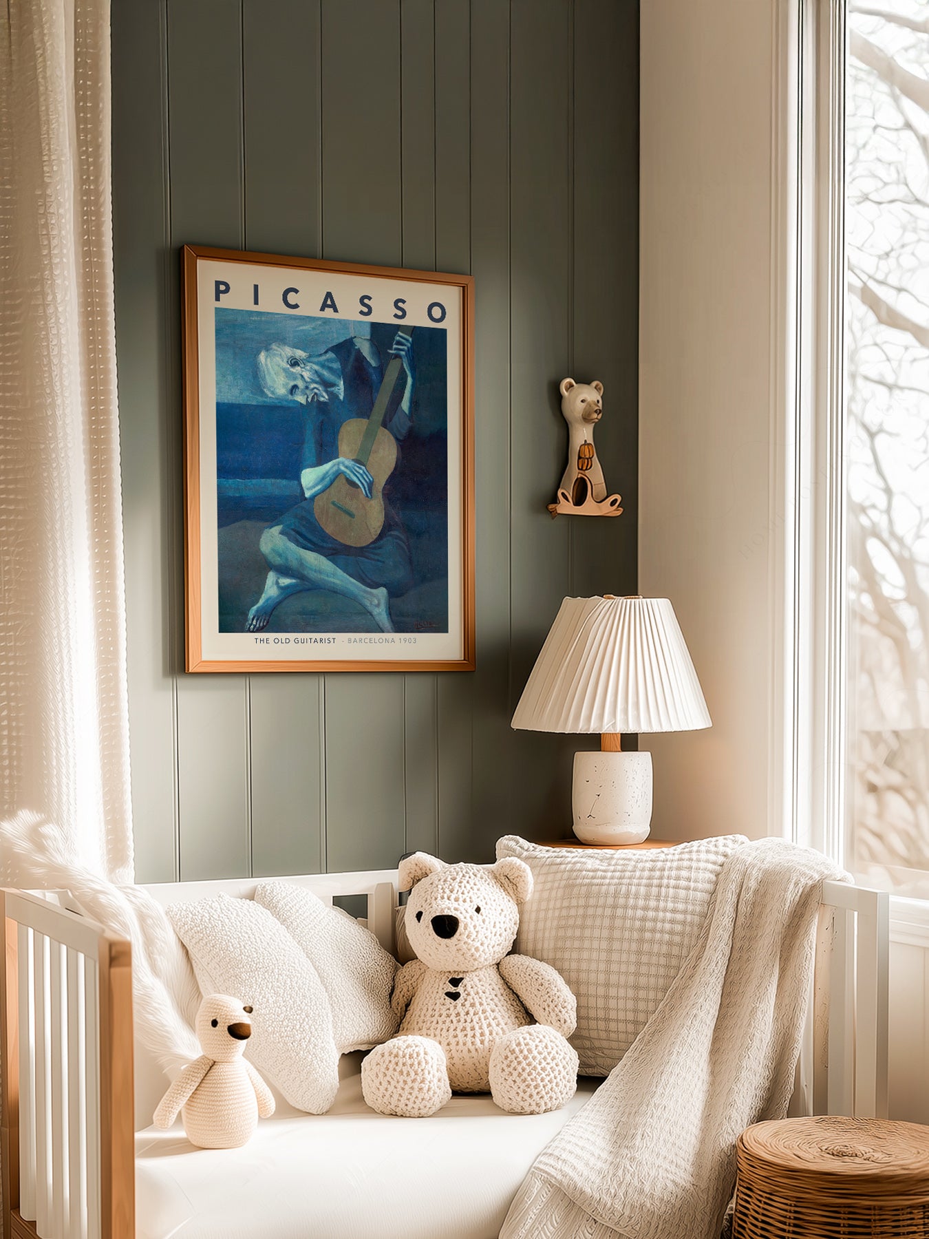 Pablo Picasso The Old Guitarist in a light-filled Japandi-inspired living space