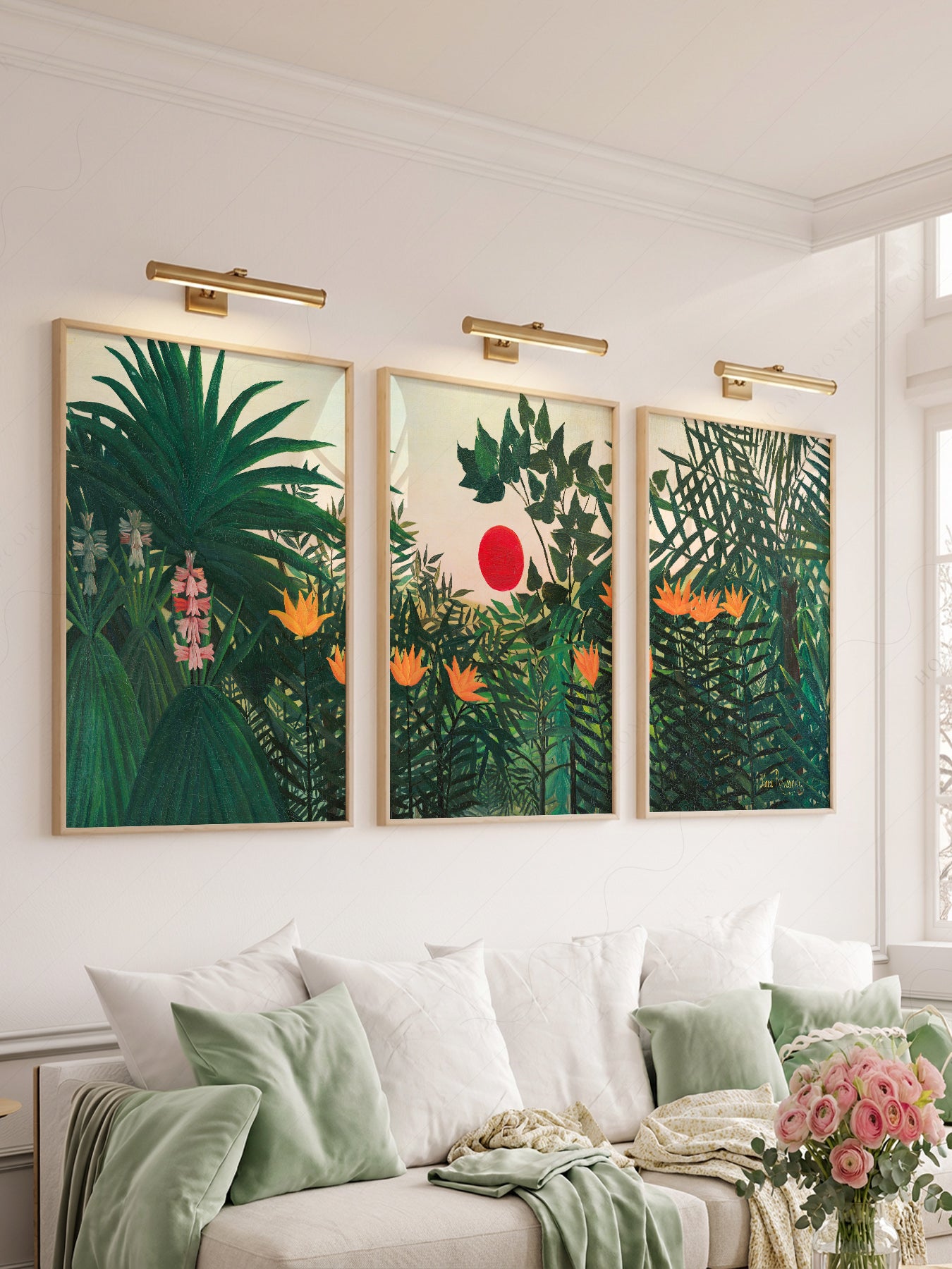 Close-up of Henri Rousseau Jungle Set of 3 Prints archival print on Premium Matte Paper