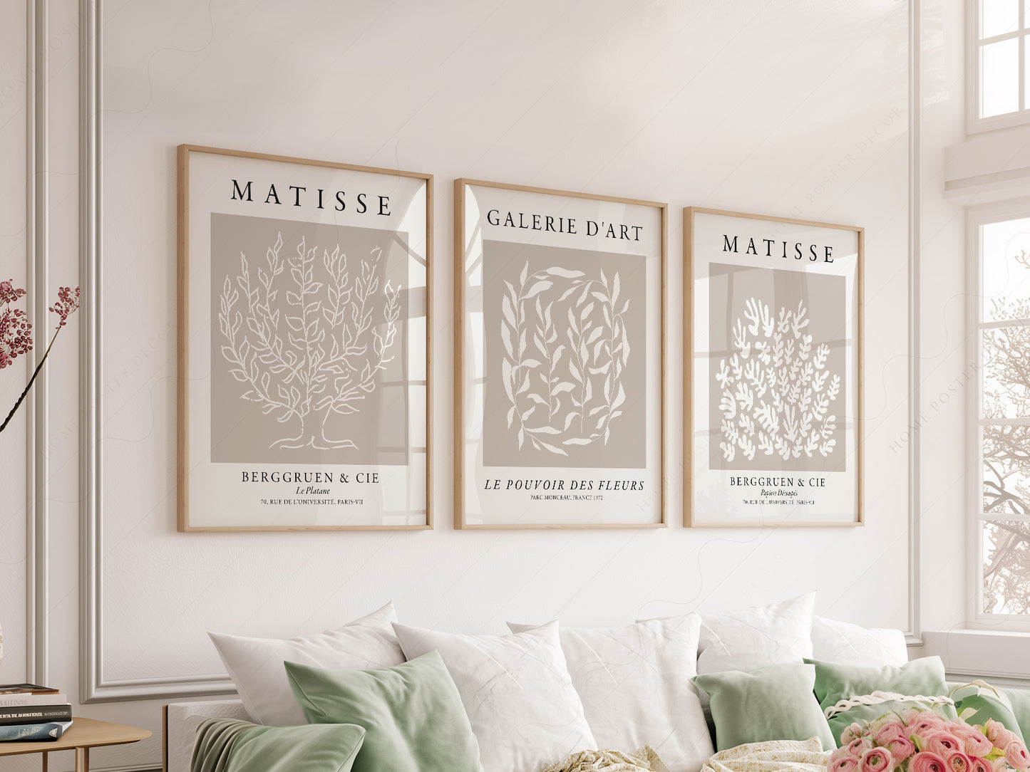 Henri Matisse wall art in a cozy home study or reading room