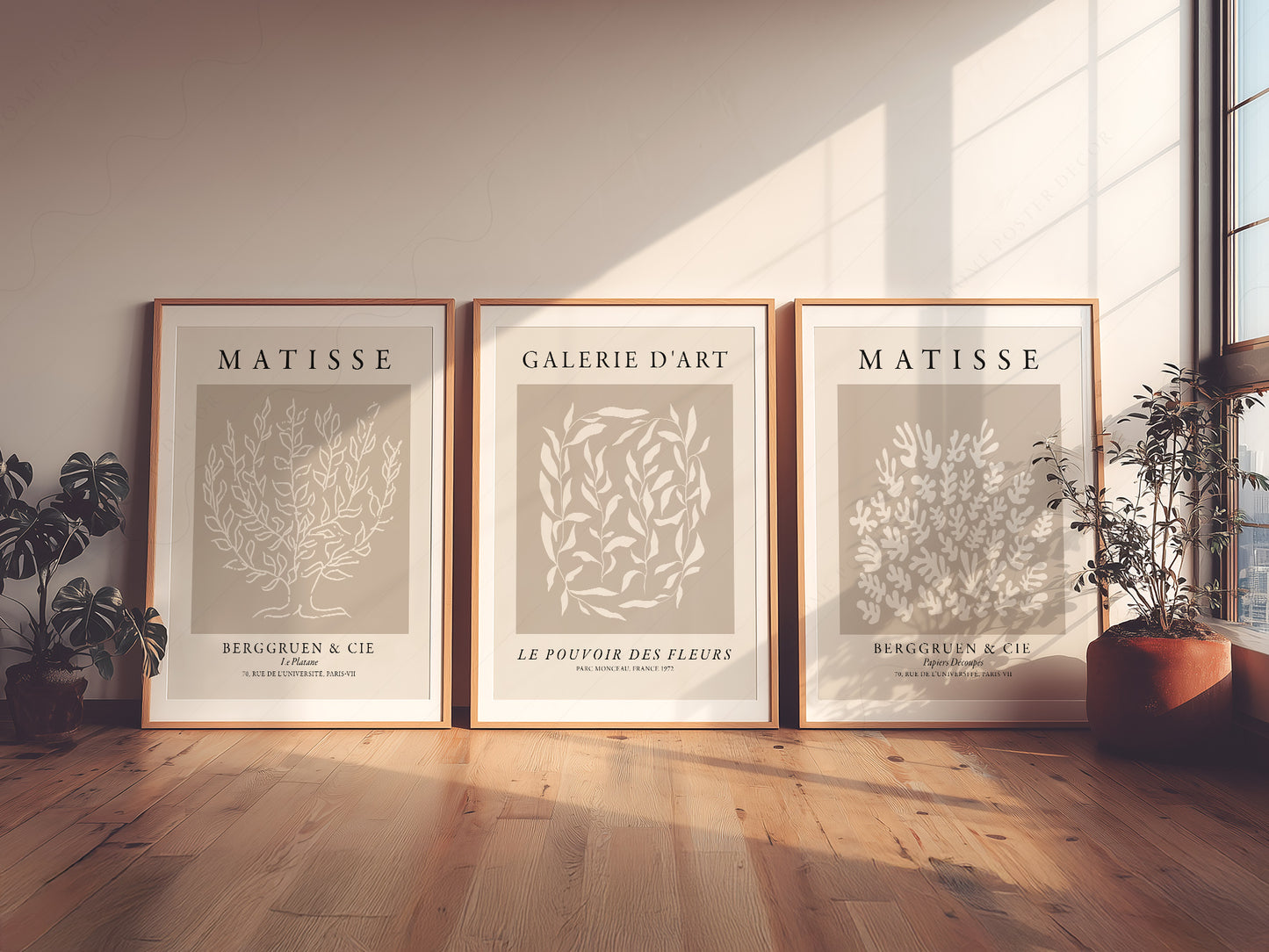 Gallery wall featuring Henri Matisse Set of 3 Prints fine art print