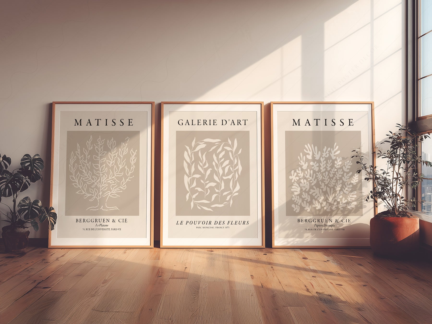 Gallery wall featuring Henri Matisse Set of 3 Prints fine art print