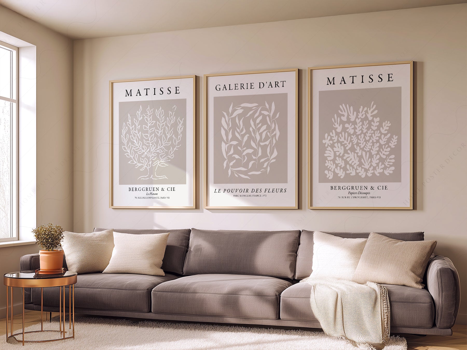Multiple size options for Henri Matisse Set of 3 Prints wall art print display
