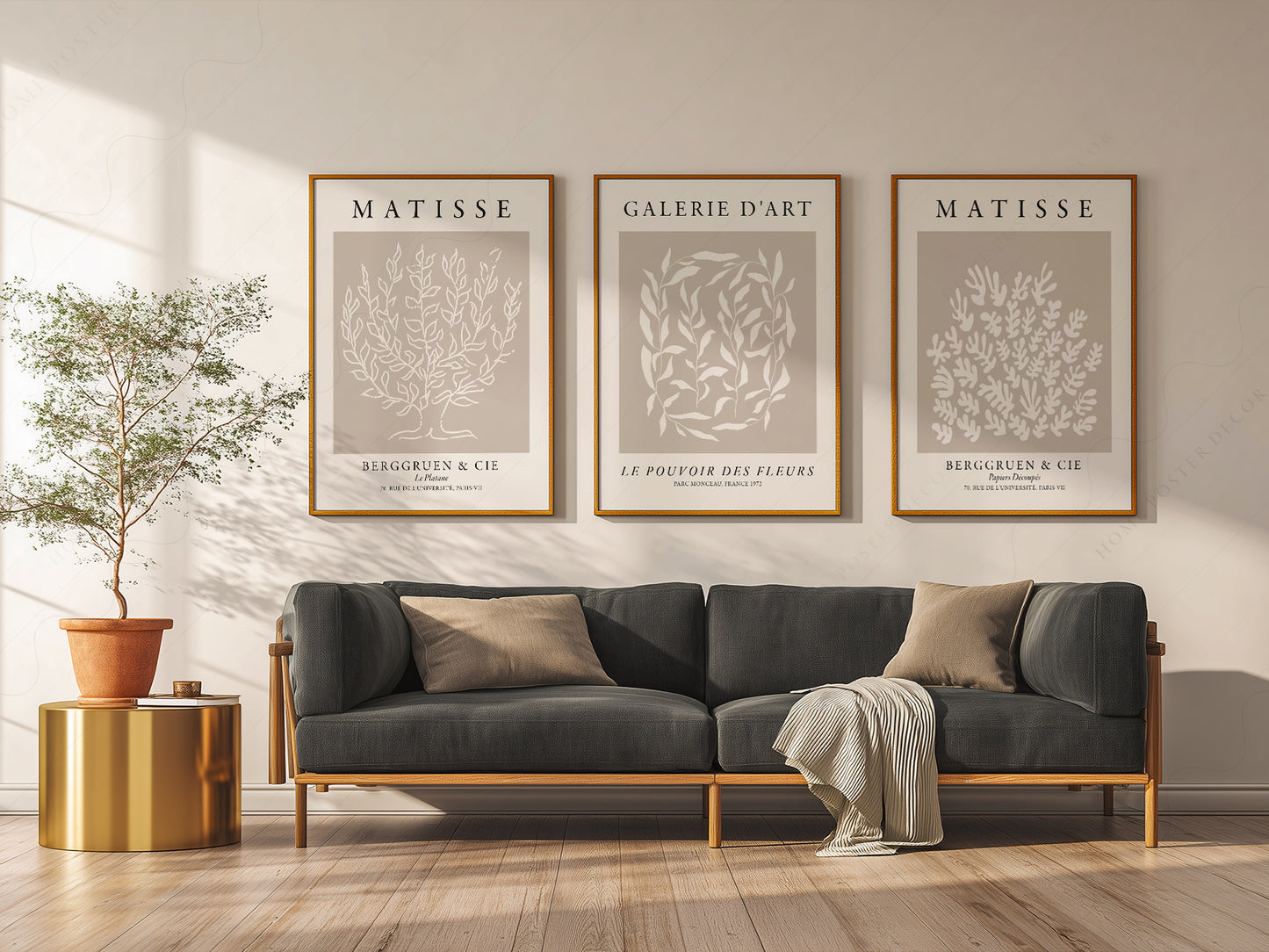 Henri Matisse art print styled in a Scandinavian bedroom