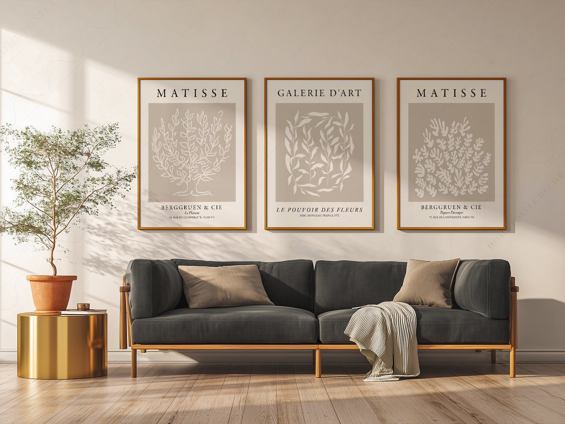 Henri Matisse art print styled in a Scandinavian bedroom