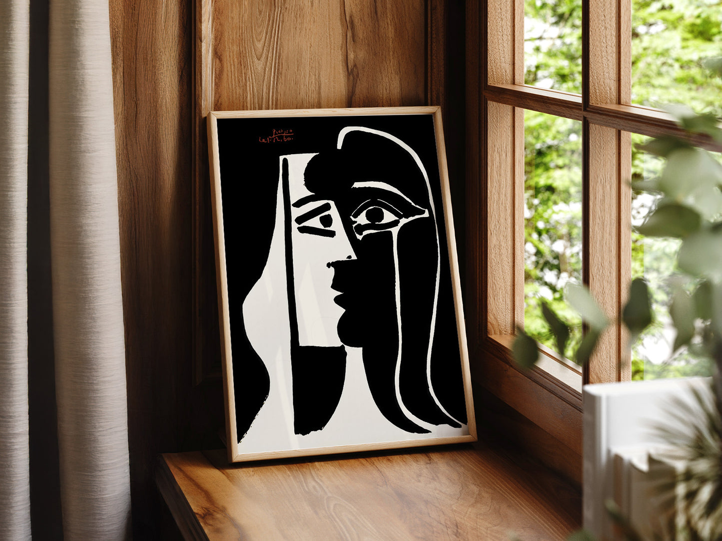 Pablo Picasso, Two Faces, Black White Wall Art