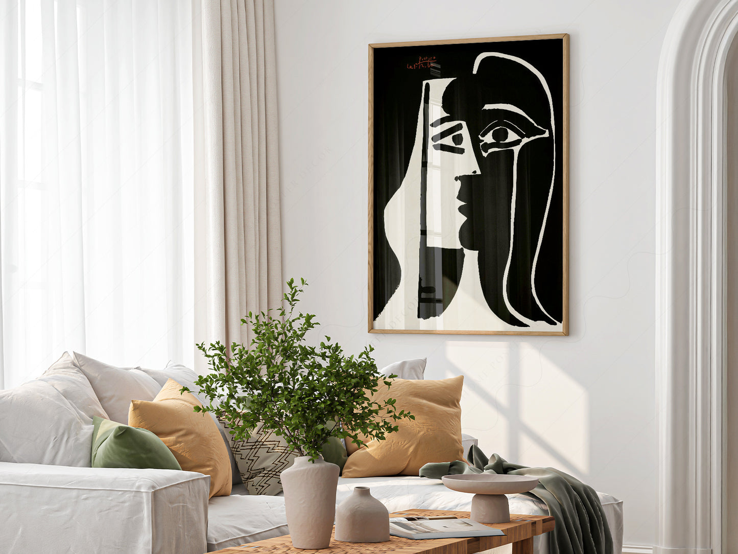 Pablo Picasso, Two Faces, Black White Wall Art
