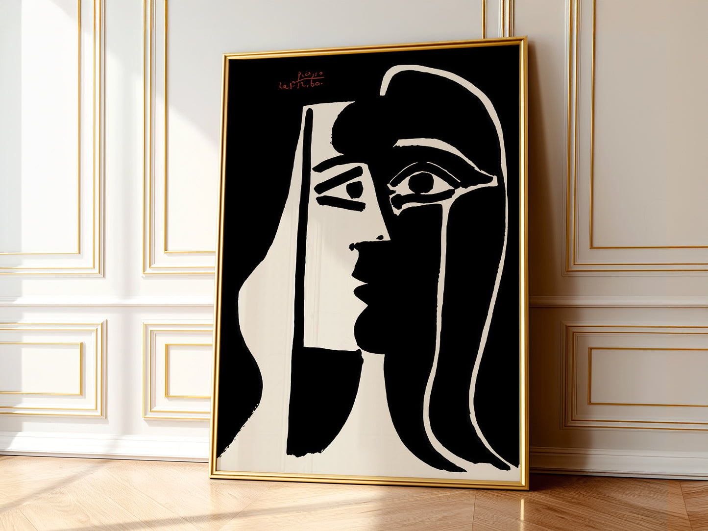 Pablo Picasso, Two Faces, Black White Wall Art