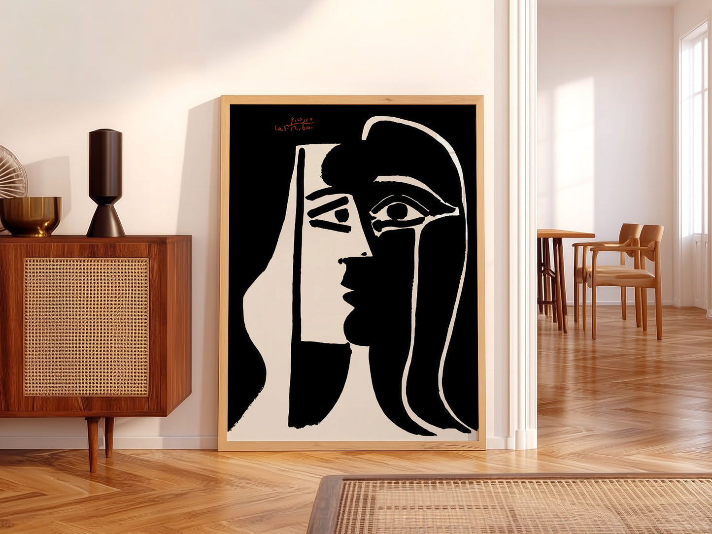 Pablo Picasso, Two Faces, Black White Wall Art
