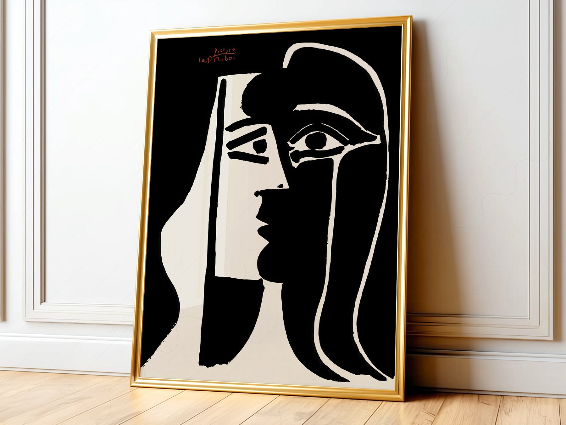 Pablo Picasso, Two Faces, Black White Wall Art – Home Poster Decor