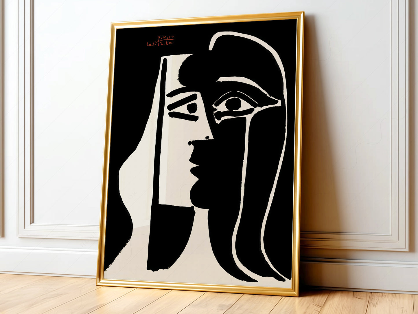 Pablo Picasso, Two Faces, Black White Wall Art