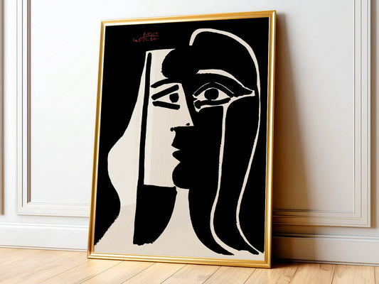 Pablo Picasso, Two Faces, Black White Wall Art