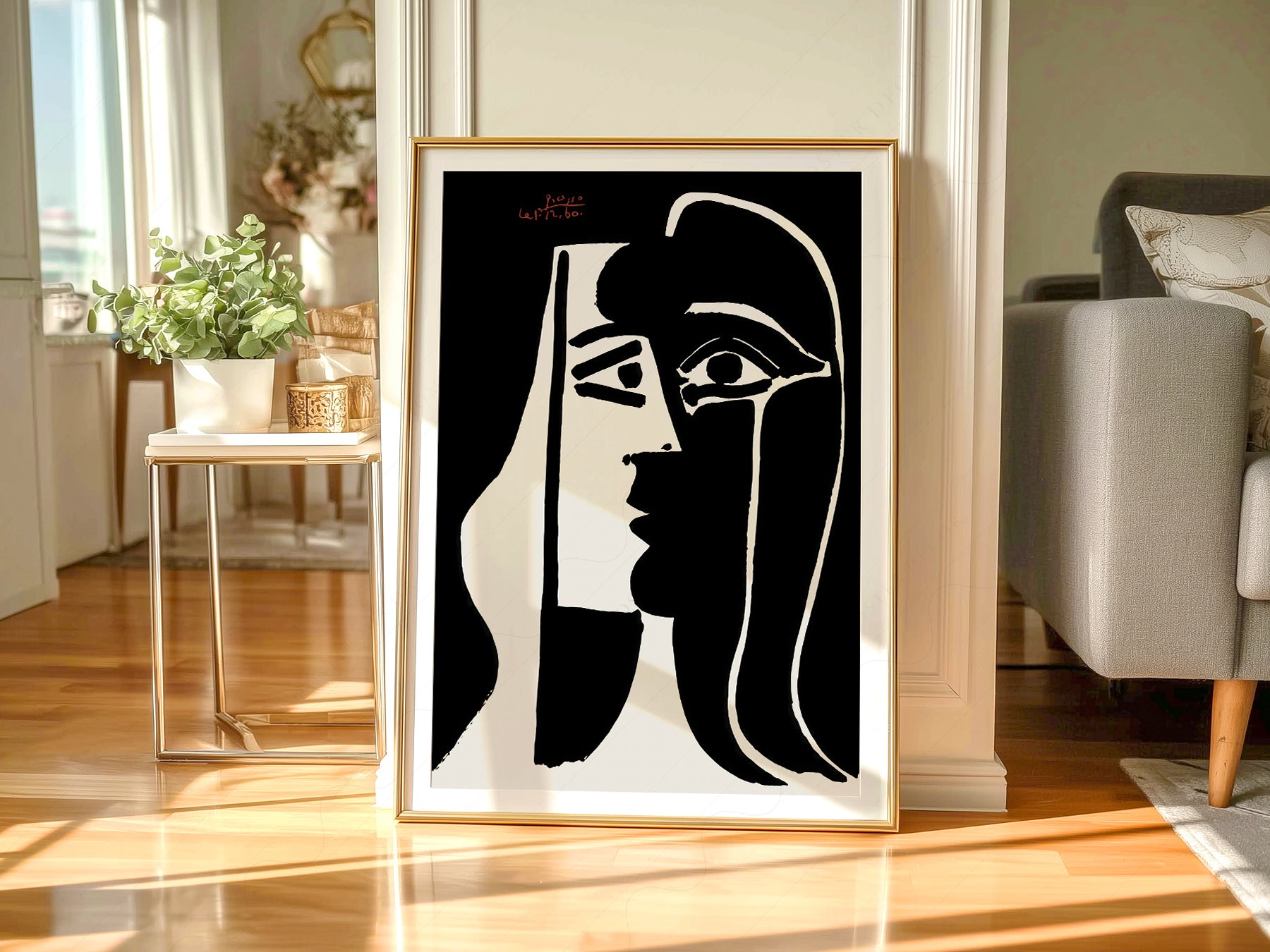 Pablo Picasso, Two Faces, Black White Wall Art – Home Poster Decor