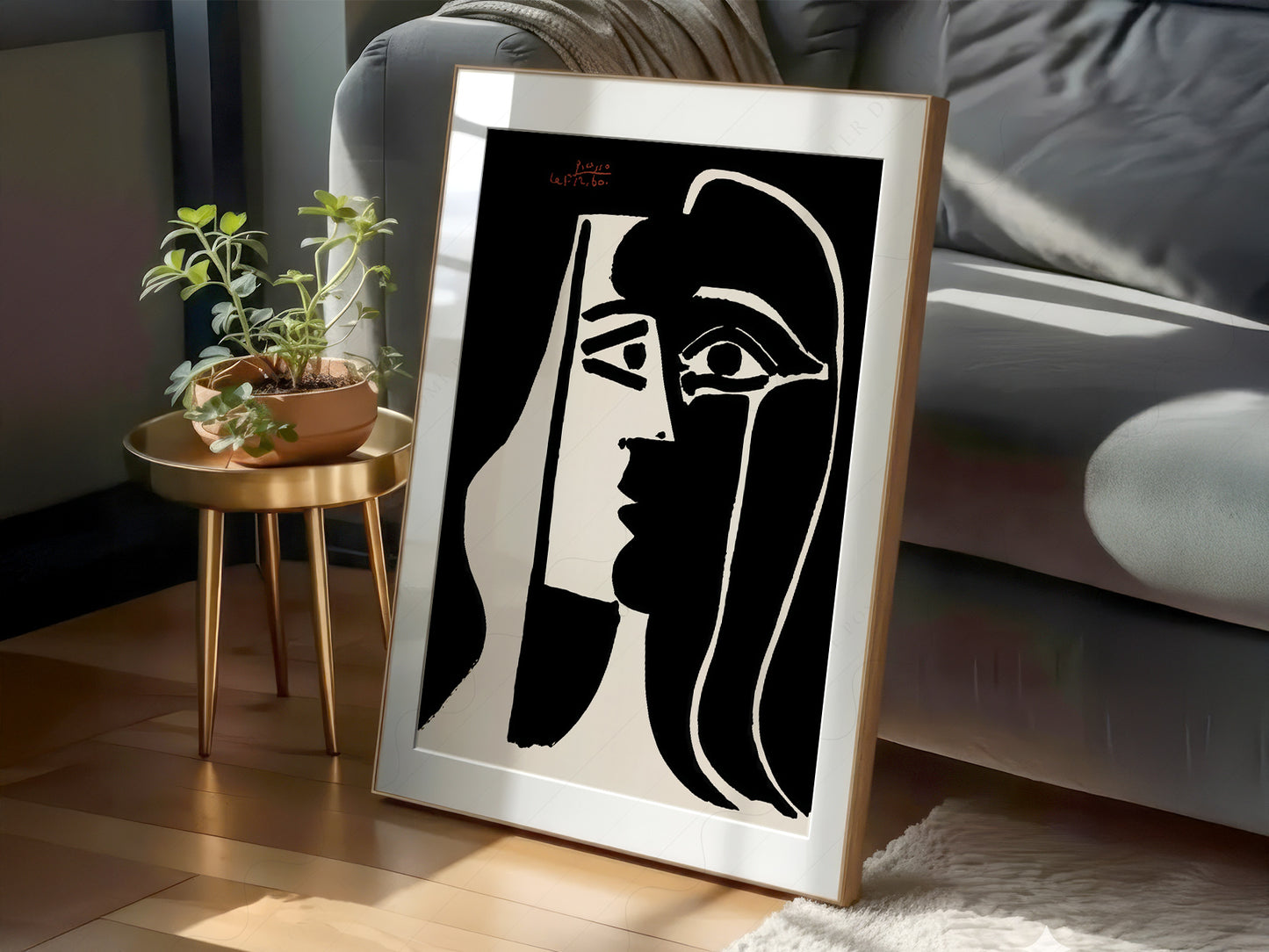 Pablo Picasso, Two Faces, Black White Wall Art